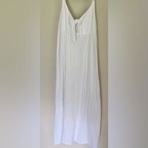 Stark X White Cotton Gauze Tie Front Maxi Dress M